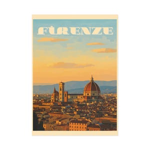 Cartes postales d'art vintage Firenze, souvenirs de voyage pittoresques, décoration Italie, impressions d'art, papeterie de collection