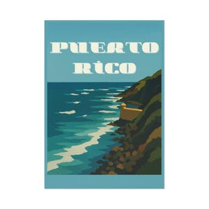 Porto Rico Fine Art Postkarten - Vintage Reisekunst, Souvenir Karten, Dekoration, Grußkarten, Geschenkideen