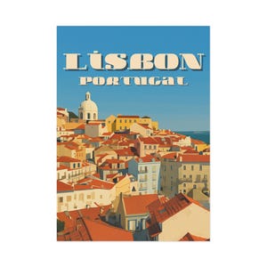 Lisbonne Portugal Cartes postales d'art, cartes de voyage vintage, cartes de correspondance paysage urbain, cartes de voeux, décoration d'intérieur