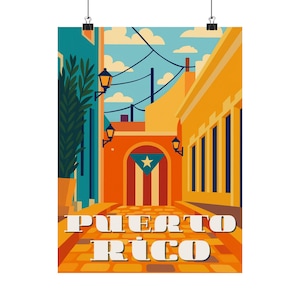 Vibrant Puerto Rico Wall Art Poster - Colorful Home Decor, Travel Gift, Tropical Nostalgia, Beach House Accent