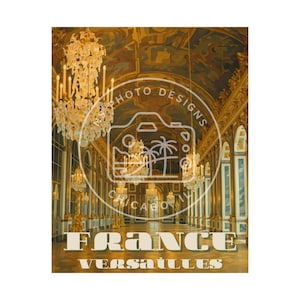 Elegantes Frankreich Versailles Poster, Vintage Wandkunst, Wohnkultur, Reisekunst, Geschenk für Frankreichliebhaber, Französisches Chateau Kunstdruck