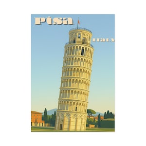 Cartoline d'arte di Pisa, viaggi vintage, Torre di Pisa, souvenir, decorazioni per la casa, idee regalo, cancelleria