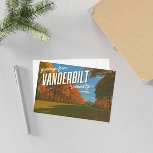 Vanderbilt Universität Peabody Fine Art Postkarten, Vintage Grußkarten, Kunstdrucke, Wohnkultur, Souvenirs, Herbstästhetik