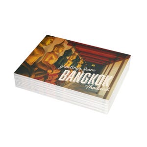 Bangkok Souvenir Postkarten Set - Vintage inspirierte Geschenke für Reisende, Postkarten, Schreibwaren, Wandkunst, Scrapbooking