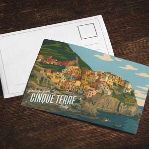 Cinque Terre Fine Art Postcards, Vintage Travel Art, Italy Greeting Cards, Postcard Collectibles, Unique Wall Decor, Gift for Travelers