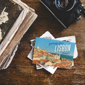 Lissabon Fine Art Postkarten, Reisekarten, Vintage Kunstdrucke, Souvenir Postkarten, einzigartige Kunstgeschenke, Wohndekor