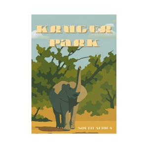 Kruger Park Elefant Fine Art Postkarten - Naturliebhaber, Safari Dekor, Reise-Souvenirs, Afrikanische Wildtiere, Südafrika