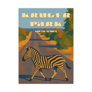 Pacote de cartões postais do Parque Kruger - Arte cênica de safári, perfeito para amantes de viagens, lembranças, cartões de felicitações, artigos de papelaria