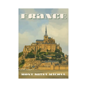 Cartoline artistiche di Mont Saint-Michel, decorazioni vintage francesi, cartoline ricordo di viaggio, regali per viaggiatori, collezione di cartoline