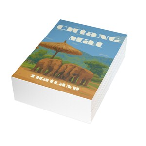 Chiang Mai Elephant Postkarten-Bundle - Vintage Reisekarten, perfekte Geschenke für Reisende, Souvenir Sammlerstücke, Briefschreiben