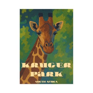 Cartões postais vintage com girafas do Parque Kruger, artigos de papelaria com tema de natureza, lembranças de viagem, presentes ecológicos