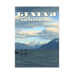 Set di cartoline vintage di Ginevra, stampe artistiche di viaggio, articoli di cancelleria da collezione, regali unici per viaggiatori, pacchetto di cartoline panoramiche