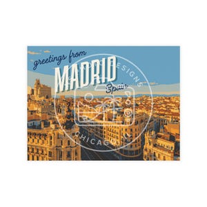 Vintage reiskaart Madrid Spanje - digitale download