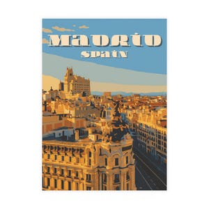 Postkaartbundel Madrid, Spanje - kunst met reisthema, souvenirkaarten, vintage stijl, cadeaus voor reizigers, liefde verzenden