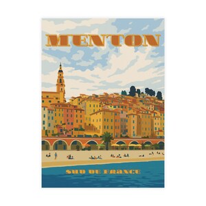 Vintage Französisch Riviera (Menton) Reise-Postkarten-Set - Perfekt für Souvenir-Sammler, Einladungen, Dankesnotizen, Geschenke oder Dekor