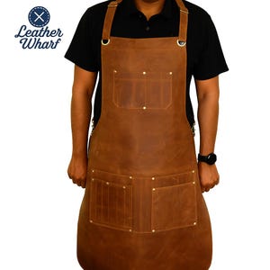 BBQ Leather Apron, Leather Aprons, Cooking apron, Chef apron, Butcher apron, leather work apron, grill apron, brown leather apron