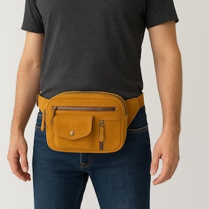 Leather waist bag, leather fanny pack, mini waist bag, leather belt bag, leather hip bag, mens fanny pack, small leather bag