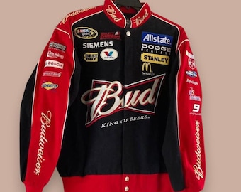 NASCAR Vintage Adult Racing Jacket Embroidered Bud jacket