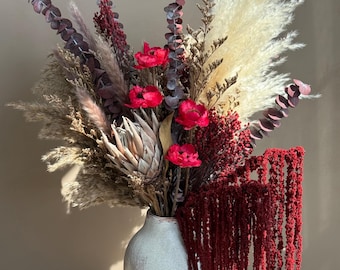 Large Dried Flower Arrangement with Pampas Grass, Preserved Flower Arrangement, Pampas Decor, Dried Floral Decor, Boho Home Decor