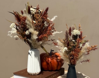 Homegrown Harvest Bouquet Set - Autumn Centerpiece Trio - Dried Floral Décor