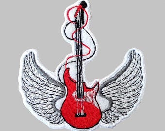 Gitaar met vleugels patch