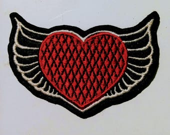 Hart met vleugels patch