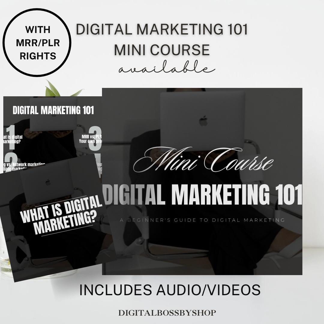 Digital Marketing 101 Mini Course for Beginners MRR + PLR - Etsy