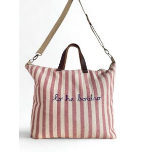 トートバッグ cremallera bordado a mano doble asa