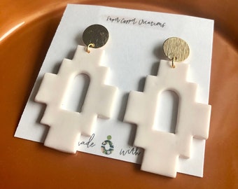 Snowfall Rectangle Tribal Earrings