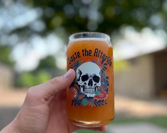 Kombucha Drinking Glass: 16 oz Can-Shaped | Homebrewer Gift | Kombucha Art