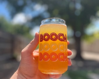 Kombucha Drinking Glass | 16 oz | Home Brewer | BOOCH | Unique Gifts | SCOBY | Gut Health