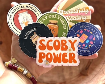 Kombucha Stickers | SCOBY Art | Homebrewer Gift | Fermentation Art