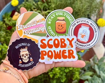 Kombucha Stickers | SCOBY Art | Homebrewer Gift | Fermentation Art