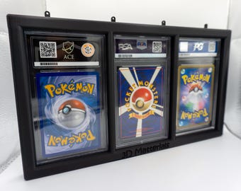 Triple Wall-Mounted Graded Trading Card Frame