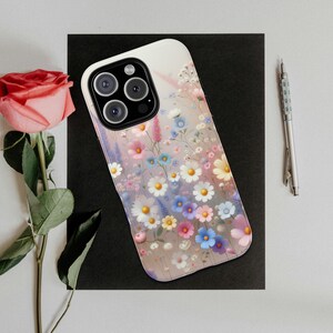 Floral Phone Case, Tough Phone Cover, Cute Floral Design, Gift for Her, Spring Accessories, Protective Tech Case for Iphone, Android