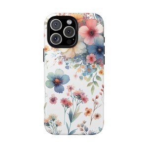 Floral Phone Case, Tough Cases, Floral iPhone Cover, Nature Inspired Phone Accessory, Gift for Her, Spring Design