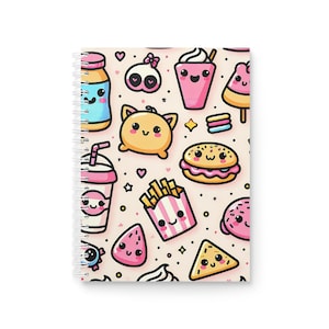 Schattig kawaii notitieboek met spiraal, schattig dagboek voor kinderen, schoolbenodigdheden, cadeau voor studenten, leuke notities maken