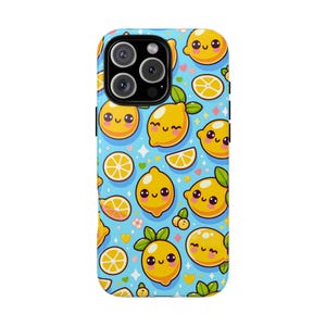 Cute Lemon Phone Case - Tough Cases, Kawaii Phone Cover, Citrus Design, Gift for Fruit Lovers, Summer Aesthetic, Iphone 13,14,15,16, Samsung