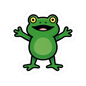 Adorable Frog Kiss-Cut Vinyl Sticker: Fun Laptop Decor