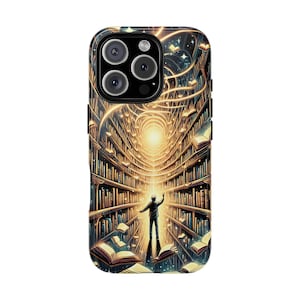 Galaxy Library Phone Case - Unique Design, Literary Gifts, Book Lover Accessory, Tough Cases, Astounding Artwork, Cozy Vibes, 13, 14, 15, 16