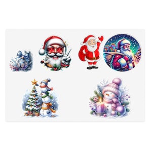 Hojas de pegatinas navideñas: decoración navideña, pegatinas para planificador