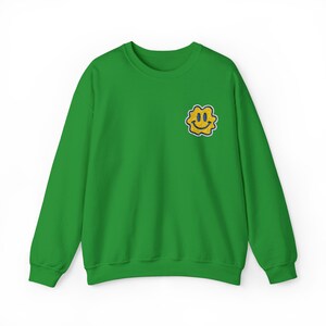 Smiley Face Sweatshirt: Unisex Cotton Blend Crewneck