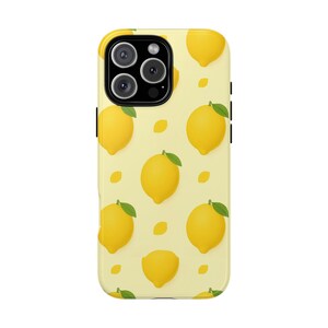 Zitronenmuster Telefonhülle Lebendig, Spaß, langlebig, Geschenke für sie, Sommerstil, Telefonzubehör, Zitronenliebhaber, schrullige Tech, Iphone 13,14,15,16