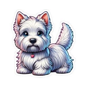 Pegatinas de Westie: vinilos brillantes para portátil y diario