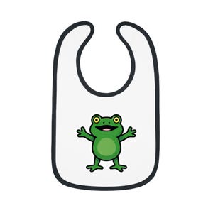 Frog Print Baby Bib, Cute Baby Gift, Toddler Feeding Bib, Eco-Friendly Bibs, Baby Shower Gift, Fun Bib for Kids