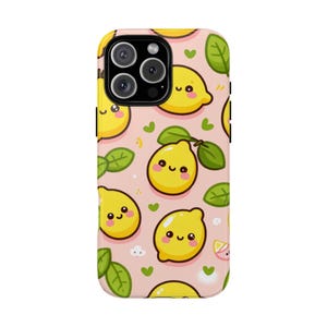 Cute Lemon Phone Case, Kawaii Fruit Design, Tough Phone Cover, Gift for Lemon Lovers, Summer Vibes, Phone Accessory, Iphone 13,14,15,16