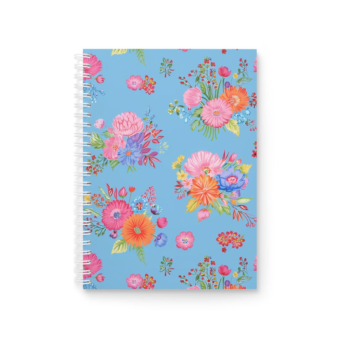 Floral Spiral Notebook: Colorful Writing Journal for Students - Etsy