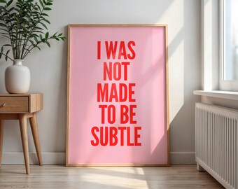 Feminist Quote Print: Bold Red Statement Art (Digital Download)