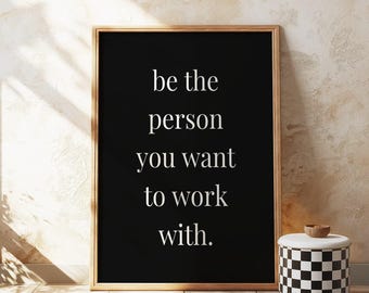 Stampa con citazione sul lavoro di squadra: arte murale minimalista per ufficio (download digitale)