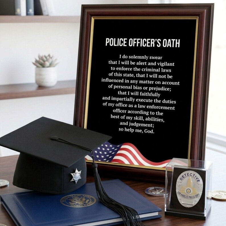 Cop Graduation Generic Police Officer Oath Printable Wall Art, Law Enforcement Gift, Police ...